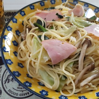 家にあるもので！クリーム風パスタ！